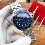 High Quality Replica Omega Seamaster Blue Moonphase Dial 41mm For Men